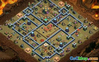 Clash of Clans 타운 홀 14 기본 레이아웃 및지도 #13116