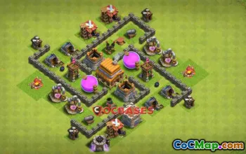 Clash of Clans: Town Hall 4 Anti-Ground Fun Base Guide #24518