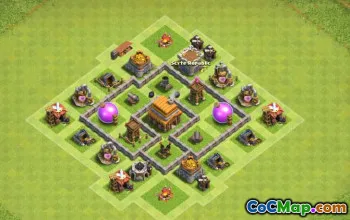 क्लैन टाउन हॉल 4 बेस लेआउट और मैप्स #14168 का क्लैश