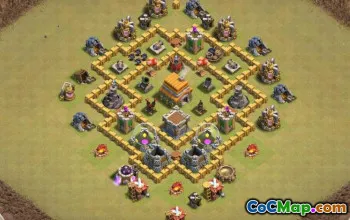 Clash of Clans Hage de ville 6: Mistes de base et cartes # 15130