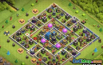 克隆COC市政厅12布局：农业和奖杯地图＃13131
