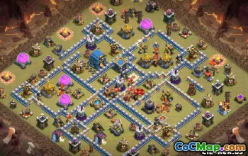 COC基础布局：市政厅12地图为家庭与战争＃10460