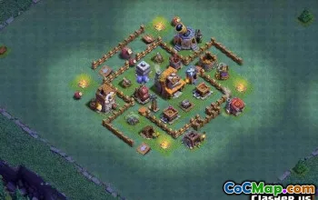 COC Builder Hall 4 Layout -uri de hartă: baze de agricultură și trofee #14134