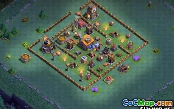 Coc Builder Hall 6 Bố cục cơ sở & Bản đồ - Farming & Trophy #14050