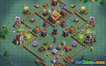 Coc Builder Hall 6 Bố cục cơ sở & Bản đồ cho nông nghiệp & danh hiệu #13799