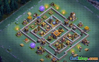 COC Builder Hall 9 Disposés de base: Cartes de l'agriculture et des trophées # 15713