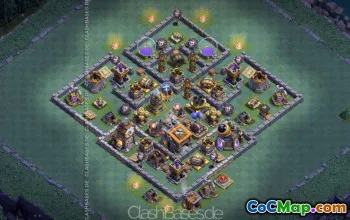 CoC Builder Hall 9 Base Layouts: Trophy & Farming Maps #16893
