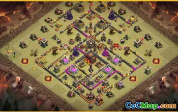 CoC Town Hall 10 Base Copy & Layout Links | War & Trophy Bases #27602
