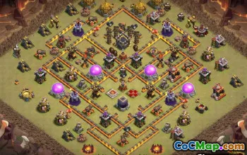COC Town Hall 10 ბაზის განლაგება და ბმულები თქვენი სტრატეგიისთვის #13662