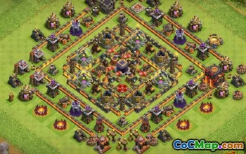 COC市政厅10基本布局和农业地图＃12594