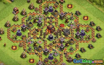 Municipio COC 10 Layout di base: agricoltura, trofeo e mappe ibride #12627