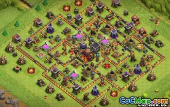 COC市政厅10基本布局：农业和奖杯地图＃10010