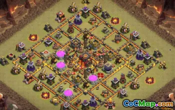COC市政厅10基本布局：农业和奖杯地图＃10910