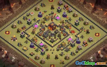 COC市政厅10基本布局：农业和奖杯地图＃10927