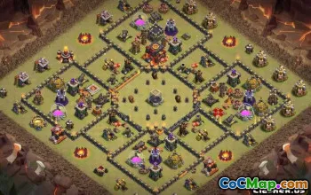 COC市政厅10基本布局：农业和奖杯地图＃10931