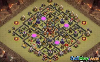 COC市政厅10基本布局：农业和奖杯地图＃10973