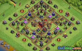COC市政厅10基本布局：农业和奖杯地图＃11057