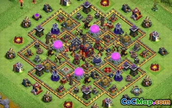 COC市政厅10基本布局：农业和奖杯地图＃11134