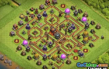 COC市政厅10基本布局：农业和奖杯地图＃11348