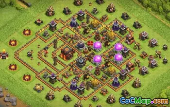 COC市政厅10基本布局：农业和奖杯地图＃11379