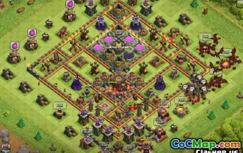 COC市政厅10基本布局：农业和奖杯地图＃11477