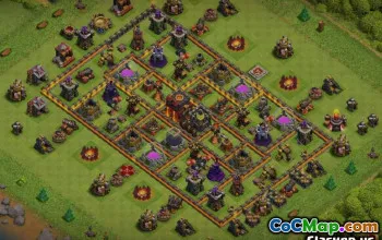 COC市政厅10基础布局：农业和奖杯地图＃11556