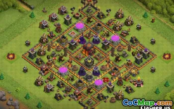 COC市政厅10基本布局：农业和奖杯地图＃11672