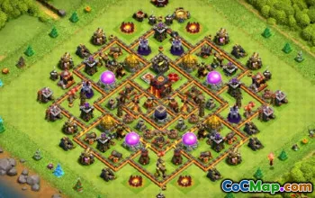 COC市政厅10基本布局：农业和奖杯地图＃11787
