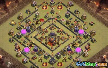 COC市政厅10基础布局：农业和奖杯地图＃12217