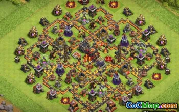 COC市政厅10基本布局：农业和奖杯地图＃12245