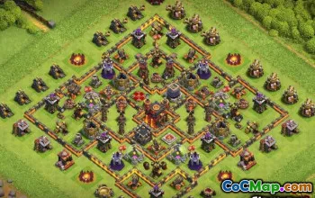 COC市政厅10基本布局：农业和奖杯地图＃12259