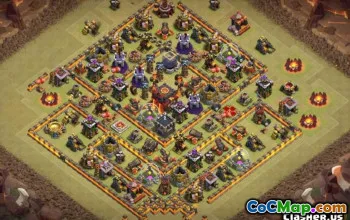 COC Town Hall 10 ბაზის განლაგება: მეურნეობა და ტროფეის რუქები #13789
