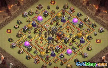 COC Town Hall 10 ბაზის განლაგება: მეურნეობა და ტროფეის რუქები #14426