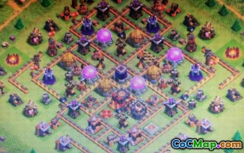 COC Town Hall 10 ბაზის განლაგება: მეურნეობა და ტროფე რუკები #14505