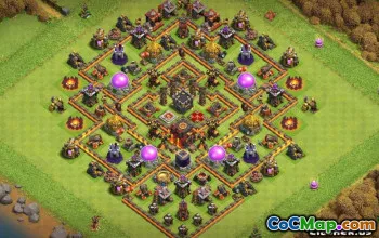 COC Town Hall 10 ბაზის განლაგება: მეურნეობა და ტროფე რუკები #14616