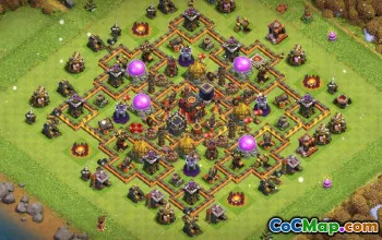 COC Town Hall 10 ბაზის განლაგება: მეურნეობა და ტროფეის რუქები #15043