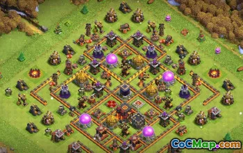 COC Town Hall 10 ბაზის განლაგება: მეურნეობა და ტროფეის რუქები #15735