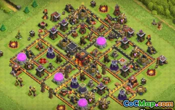 COC市政厅10基本布局：农业和奖杯地图＃9629