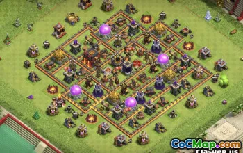 COC市政厅10基本布局：农业和奖杯地图＃9766