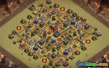 COC市政厅10基本布局：农业和奖杯地图＃9927
