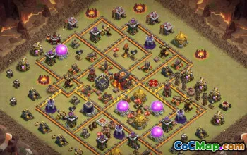 COC Town Hall 10 ბაზის განლაგება: მეურნეობა, ტროფი და სხვა #15074