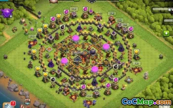 Tata Letak Pangkalan Balai Kota 10 CoC: Pertanian, Piala & Lainnya #16496