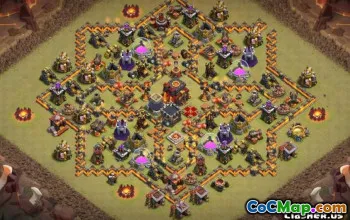 COC市政厅10基本布局：农业，奖杯和战争地图＃10867