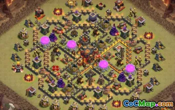 COC Town Hall 10 ბაზის განლაგება: მეურნეობა, ტროფი და ომის რუქები #14519