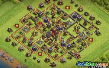 COC市政厅10基本布局：农业与战争地图＃12224