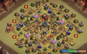 COC市政厅10基本布局：农业，战争和奖杯地图＃10711