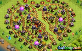 COC市政厅10基本布局：有趣，混合和奖杯地图＃11802