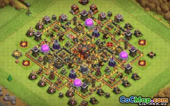 COC Town Hall 10 ბაზის განლაგება: მთავარი, მეურნეობა და ტროფის რუქები #14629