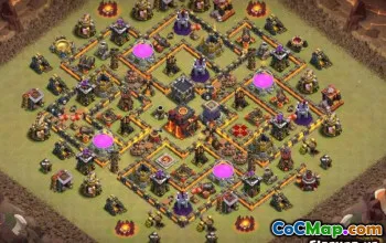 COC市政厅10基础布局：家庭，农业和奖杯地图＃9839