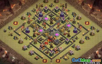 COC市政厅10基本布局：家庭，农业与战争地图＃10923